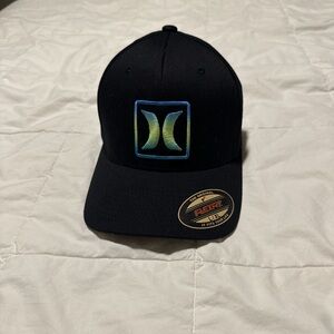 Hurley Black Hat with Blue Logo